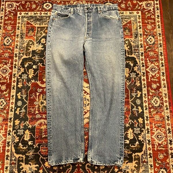 80s USA製 Levi's 501 ハチマル 後期 デニムパンツ W38 L32 W96cm ヴィンテージ ジーンズ グランジ ダメージ リーバイス インディゴ 70s