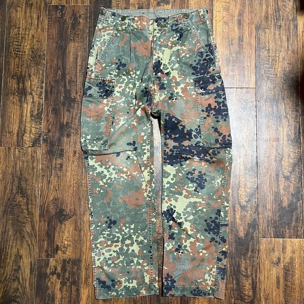 00s ドイツ軍 実物 フレックカモ フレクターカモ カーゴパンツ M W82cm ユーロ BW ミリタリー ヴィンテージ 迷彩 カモフラ ワークパンツ