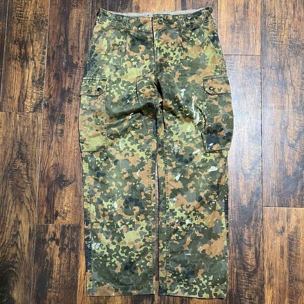 00s ドイツ軍 実物 フレックカモ フレクターカモ カーゴパンツ M W84cm ユーロ BW ミリタリー ヴィンテージ 迷彩 カモフラ ワークパンツ