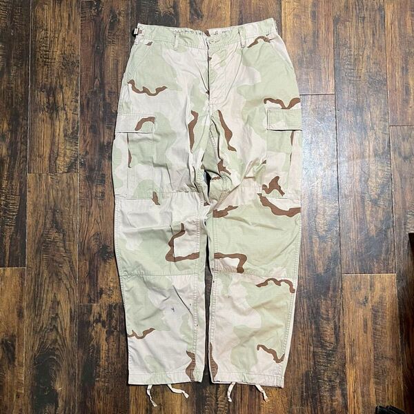 00s US Army 米軍 実物 3C デザートカモ 迷彩 カーゴパンツ リップストップ ペインターパンツ ミリタリー 31.35表記 W86cm L相当 90s