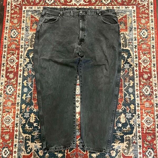 ビッグサイズ 00s Wrangler ラングラー ブラックデニム W46 L30 W112cm ジッパーフライ ヴィンテージ 黒 アメカジ ジーンズ ジーパン 90s