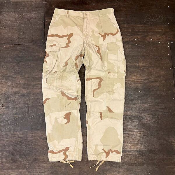 80s US Army 米軍 実物 3C デザートカモ 迷彩 カーゴパンツ リップストップ ペインターパンツ ミリタリー 31.35表記 W88cm L相当 70s