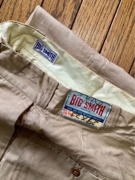 デッドストック ヴィンテージ BIGSMITH ビッグスミス ボタンフライ チノパン ベージュ トラウザーズ w29L32 40s 50s ビンテージオリジナル