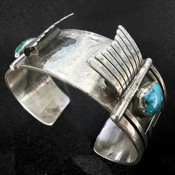 故 Joe Quintana ジョー キンタナ ビンテージ ターコイズウォッチバングル インディアンジュエリー ビズビー 1950 Navajo Hopi ナバホ ホピ