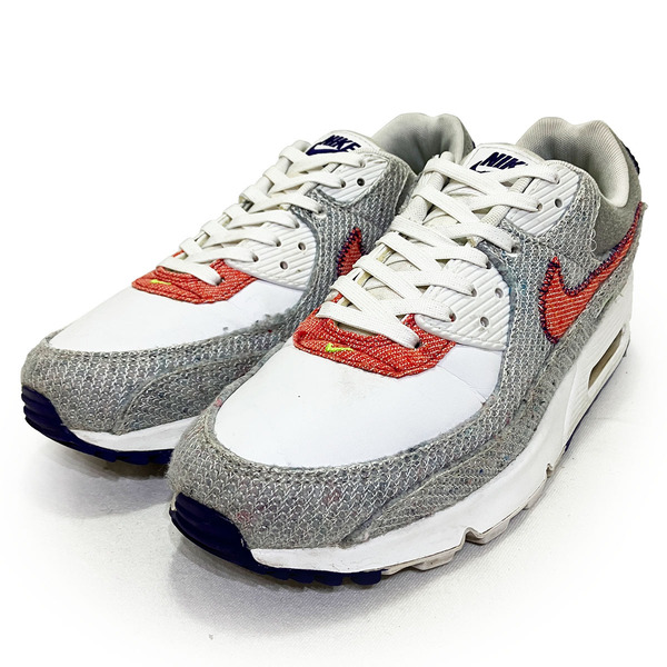 ナイキ エアマックス90 グレー ホワイト 26.5cm NIKE AIR MAX 90 正規品 CT1684-100 美品 本物 復刻 年代 クラシック ランニング レザー