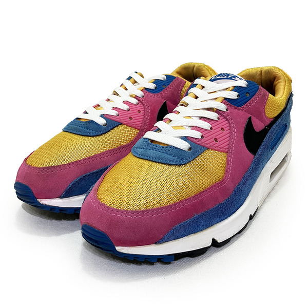 ナイキ エアマックス 90 マルチカラー 26.5cm NIKE AIR MAX 90 CJ0612-700 正規品 復刻 年代 カジュアル ランニング ピンク 黄 青 革