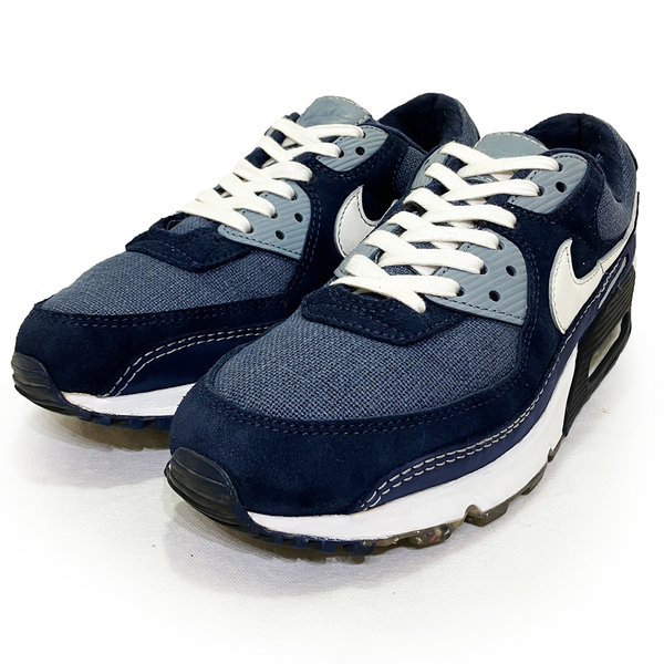 ナイキ エアマックス90 ネイビー ホワイト 26.5cm NIKE AIR MAX 90 正規品 美品 CW6208-414 ヘンプ レザー カジュアル ファッション 革 紺