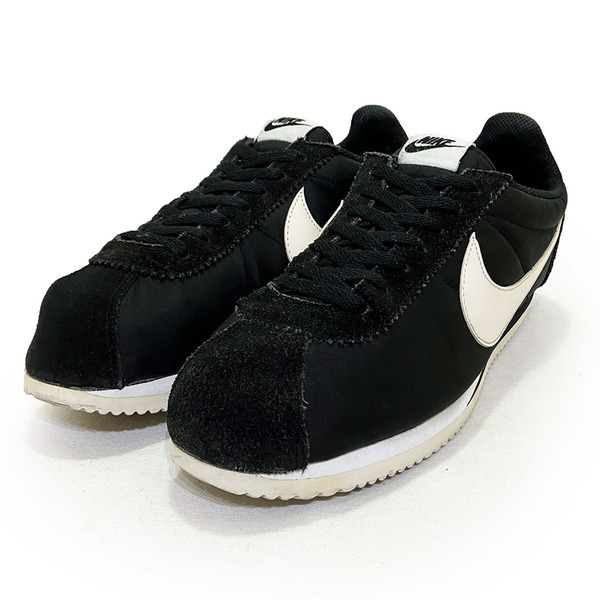 ナイキ クラシック コルテッツ ナイロン ブラック ホワイト 28.0cm NIKE CLASSIC CORTEZ NYLON 正規品 カジュアル 復刻 年代 807472-011 黒