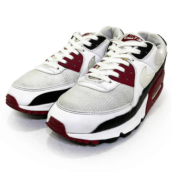 ナイキ エアマックス90 ホワイト マルーン 27.0cm NIKE AIR MAX 90 正規品 CT4352-104 本物 復刻 年代 ランニング メッシュ レザー 革 白