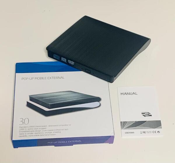 外付けCD/DVDプレイヤー USB3.0 POP-UP MOBILE EXTERNAL 薄型外付けDVDプレイヤー