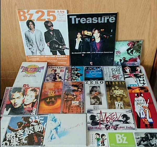B'z Treasure 冊子 ベストアルバムTreasure & カード3枚 & 25周年冊子 & 中古CD17枚 & LIVE-GYM BUZZ!! PLEASURE'95 中古 VHS