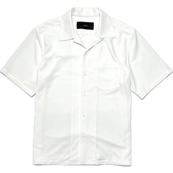 定価4.6万 AKM DRY SUITING JERSEY OPEN COLOR SHITS サイズL 白 オープンカラー半袖シャツ wjk ジュンハシモト 1piu