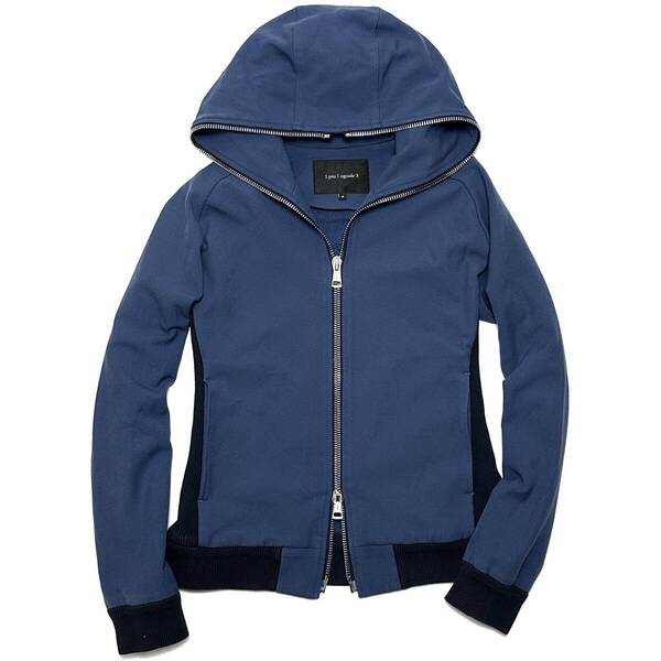 定価6.5万 1piu1uguale3 ORIGINAL COMBI RIB FULL ZIP PARKA Ⅲ オリジナルリブジップパーカー wjk akm ジュンハシモト