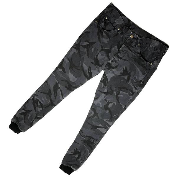 定価4.1万 1piu1uguale3 CAMO PRINT SWEAT DENIM RIB PANTS Ⅲ スエットデニムリブパンツ ウノピュ wjk akm ジュンハシモト