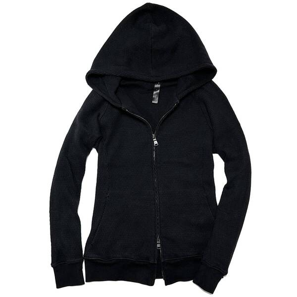 定価3.2万 wjk cotton waffle jersey zip parka S ブラック ジップパーカー akm 1piu ジュンハシモト スエット