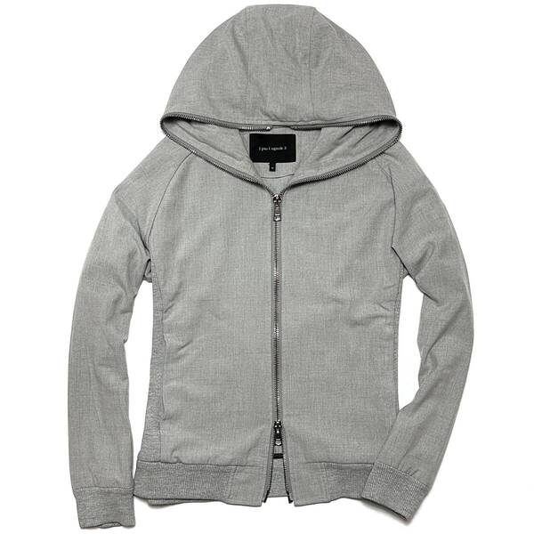 定価6.5万 1piu1uguale3 ORIGINAL COMBI RIB FULL ZIP PARKA Ⅳ グレー オリジナルリブジップパーカー wjk akm ジュンハシモト