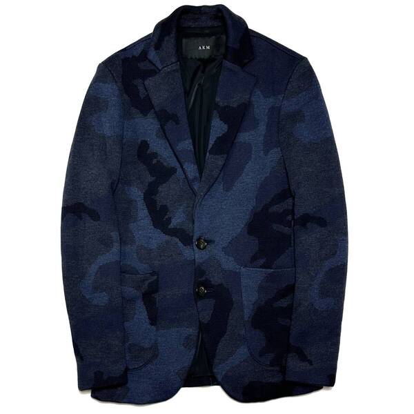 定価10.5万 AKM ZEGNA BARUFFA CASHWOOL CAMO KNIT 2B JKT サイズM カモウールニットジャケット ジュンハシモト wjk 1piu