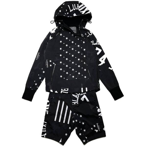 定価16万 AKM LUXSPO HYPER TECH JERSEY DRIVING PULL BREAKER & SHORTS サイズS セットアップジャージ wjk 1piu ジュンハシモト