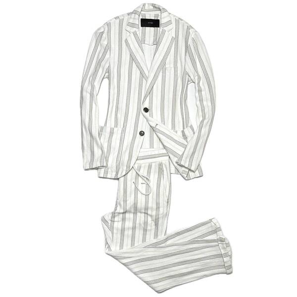 LEON掲載 定価12万 AKM ORIGINAL KARAMI JERSEY 2B JACKET&EASY TROUSER サイズM セットアップスーツ ジャケット 1piu wjk ジュンハシモト