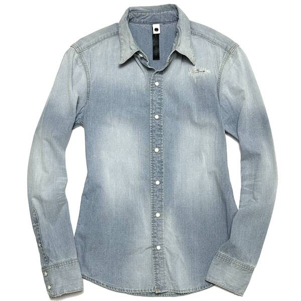 定価3.8万 wjk dungaree stretch crash denim shirts サイズS ダンガリーストレッチデニムシャツ akm ジュンハシモト