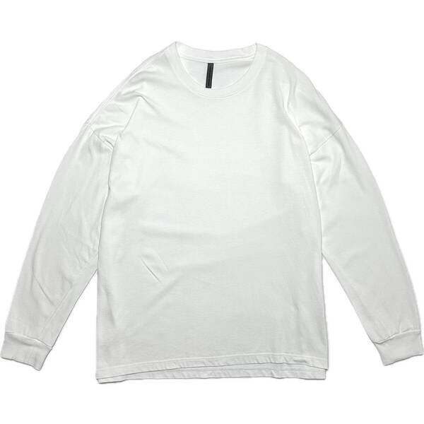 定価1.8万 KAZUYUKI KUMAGAI ATTACHMENT 超長綿天竺クルーネック長袖カットソー 3 白 カズユキクマガイアタッチメント Tシャツ ロンT