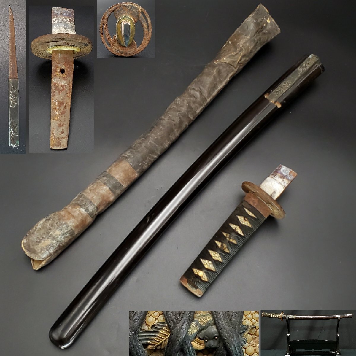 【GW期間特別価格】拵: 打刀拵　縁頭:葵紋　目貫葵紋　拵え GW期間特別価格】拵: 打刀拵 縁頭:葵紋 目貫葵紋 拵え