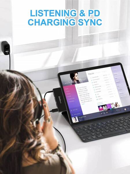 USB C ハブ 3.5mmヘッドフォンジャック搭載 5in1ハブ iPad