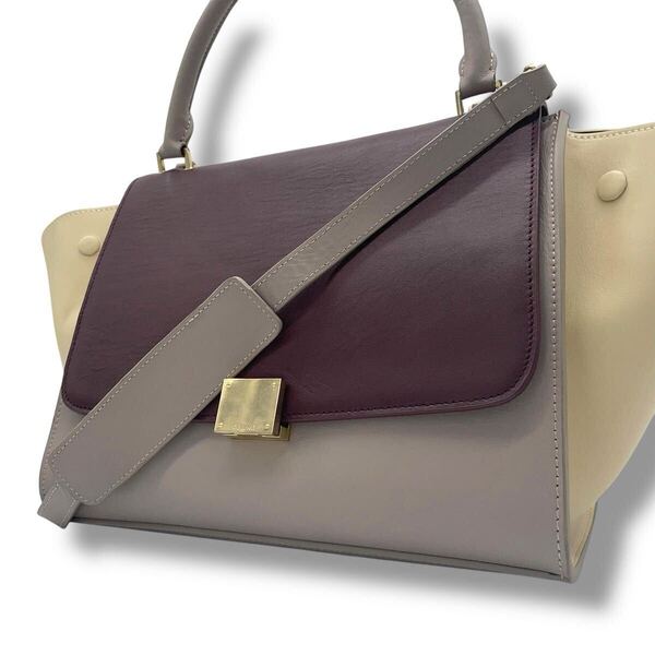 【極美品】セリーヌ CELINE トラペーズ ハンドバッグ 2WAY ショルダーバッグ レザー トートバッグ ゴールド金具 肩掛け