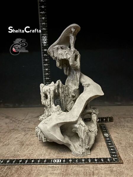 【全国送料無料】塔 ラインデザイン(仮)少し小さめ アクアリウム 苔育成 水草の足場に SheltaCrafta Asatシェルター レイアウト