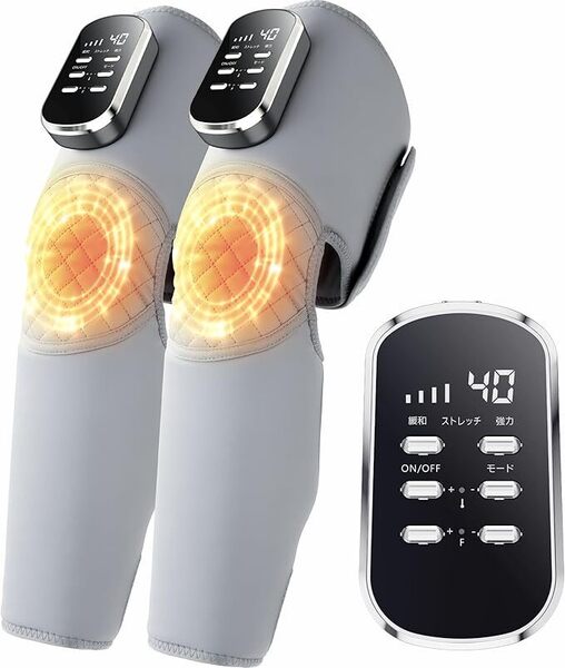 ふくらはぎケア 膝 太もも 足ケア 温熱ケア レッグケア 空気圧 コードレスUSB充電式 3段階強度 サイズ幅調整可 2個入り