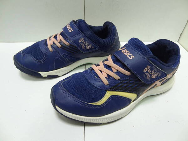 全国送料無料 アシックス ASICS 子供靴 キッズ 女の子 ネイビー色ランニングスニーカーシューズ 22cm