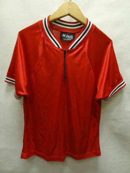 全国送料無料 USA アメリカ古着 M-fasis MADE IN USA 子供服キッズ男の子 ハーフジップ 半袖 ポリエステルTシャツ 160(L)