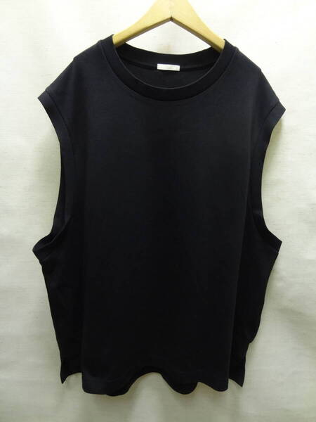 全国送料無料 ジーユー GU メンズ 綿100%素材 ノースリーブ 黒色 無地 ヘビーウェイト Tシャツ Sサイズ