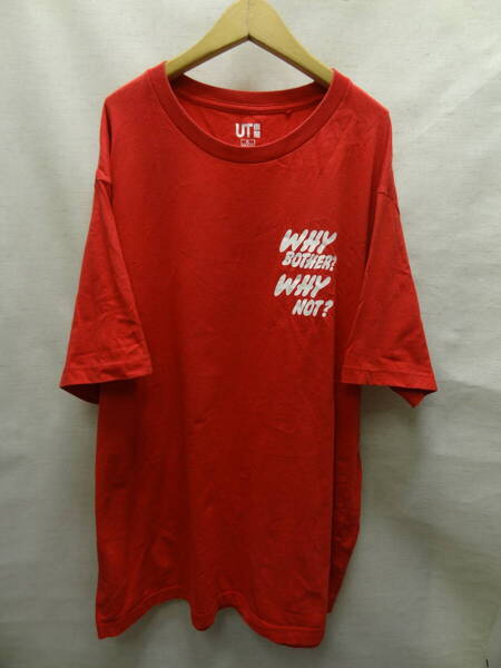 全国送料無料 ユニクロ UNIQLO UT X ヴェルディ VERDY メンズ プリント 半袖 赤色 Tシャツ XLサイズ