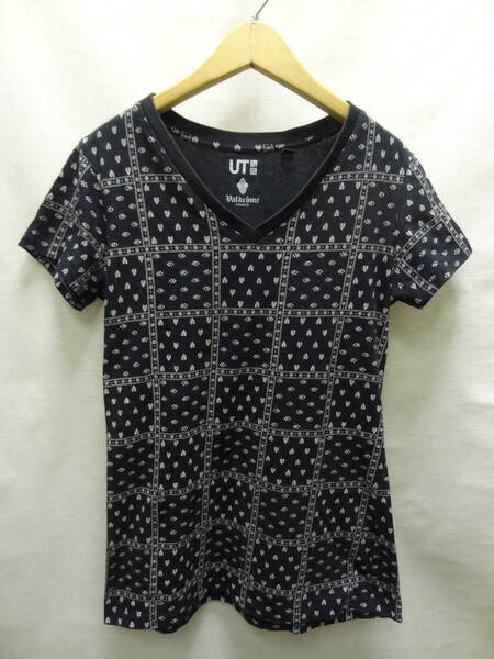 全国送料無料 ユニクロ UNIQLO UT X ヴァルドローム valdrome レディース プリントVネック 半袖 Tシャツ Sサイズ