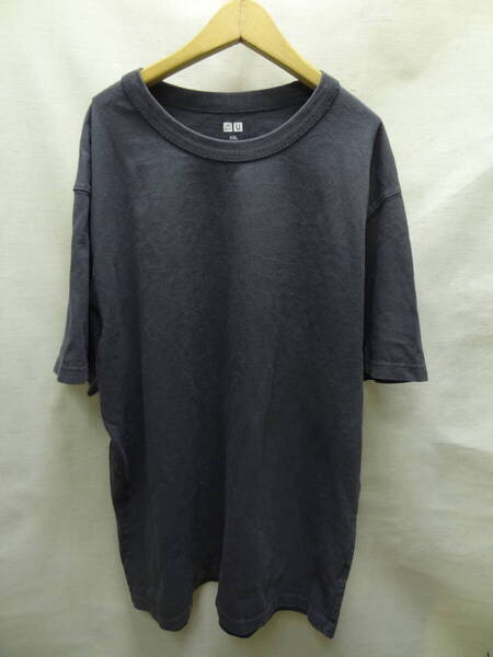 全国送料無料 ユニクロ UNIQLO U メンズ 綿100% グレー色 無地 半袖 Tシャツ XXLサイズ(チェスト112-120cm)