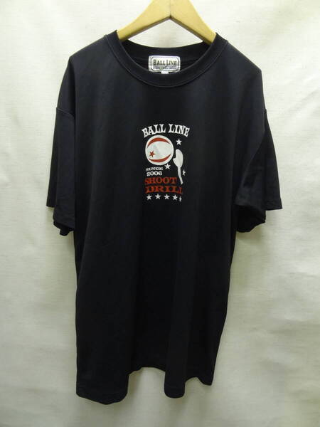 全国送料無料 ボールライン BALL LINE オンザコート製 メンズ ポリエステル100%素材 黒色 バスケットボール 半袖スポーツTシャツ M②