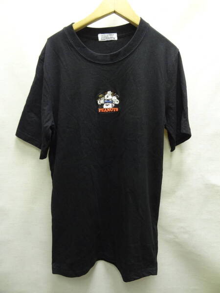 全国送料無料 スヌーピー PEANUTS ヨシダユウ製 メンズ&レディース 半袖 綿100%素材 胸刺繍入り Tシャツ L(175-185cmサイズ)