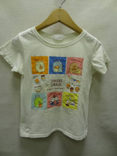 全国送料無料 すみっコぐらし 子供服キッズ女の子 半袖 綿100%素材 可愛いプリント Tシャツ 120①