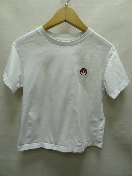 全国送料無料 ユニクロ UNIQLO 子供服キッズ男の子 前モンスターボール&後ろポケモンたちプリント 白色 半袖Tシャツ 120