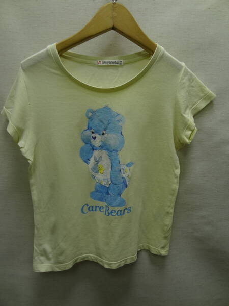 全国送料無料 ユニクロ UNIQLO 古タグ UT X ケアーベアーズ Care Bears 子供服キッズ女の子 プリント 薄い黄色 半袖Tシャツ 130