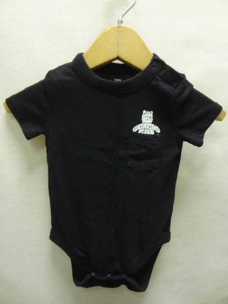 全国送料無料 新品未使用 ギャップ GAP 子供服キッズベビー男&女の子 文字ギャップベアープリント半袖 黒色 ロンパース 60