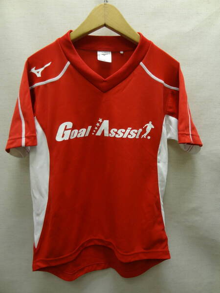 全国送料無料 ほぼ新品 ミズノ MIZUNO 子供服キッズ男の子 ポリエステル100%素材 半袖 サッカーゲームTシャツ 140