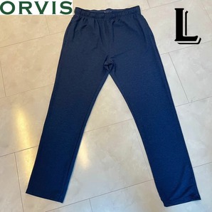 ORVIS オービス メンズ スウェットパンツ ウエスト ゴム入り ズボン 柔らかパンツ ネイビー・紺 Lサイズ ゆったりパンツ