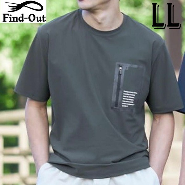 findout ワークマン メンズ アウトドアウェア 半袖 Tシャツ トップス・カットソー LL・XL チャコール ポケット