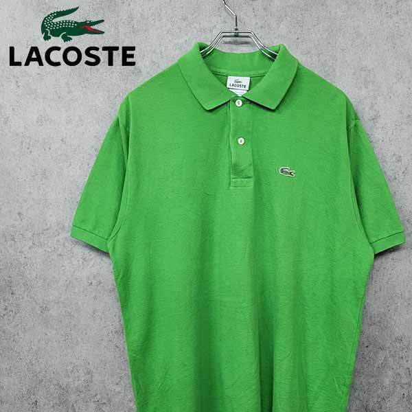 【90s 古着】ラコステ LACOSTE 刺繍 ポロシャツ ライトグリーン L