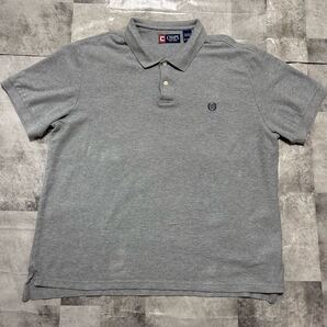 CHAPS 半袖 ポロシャツ グレー XL 古着 ワンポイントロゴ