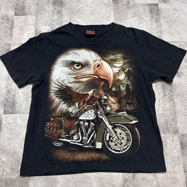 PUBLIC ENEMY 鷲 ワシ バイク アニマル Tシャツ 黒 M