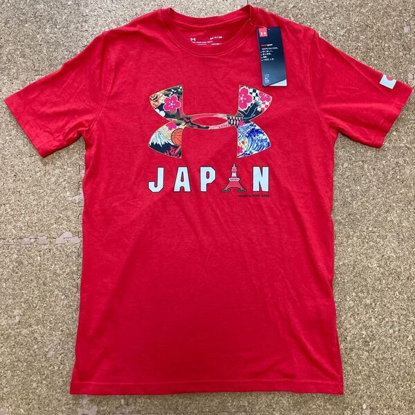 【未使用】【レア】アンダーアーマー UNDER ARMOUR Tシャツ バスケットボール 半袖シャツ Sサイズ メンズ 赤 JAPAN オリンピックバスケ