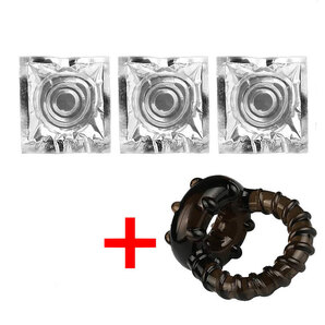 3個 ダブル コックリング 仮性包茎矯正 勃起不全 早漏改善 中折れ防止 ペニス 亀頭露出 シリコン 2連 無色透明+二点式 匿名取引OK送料込